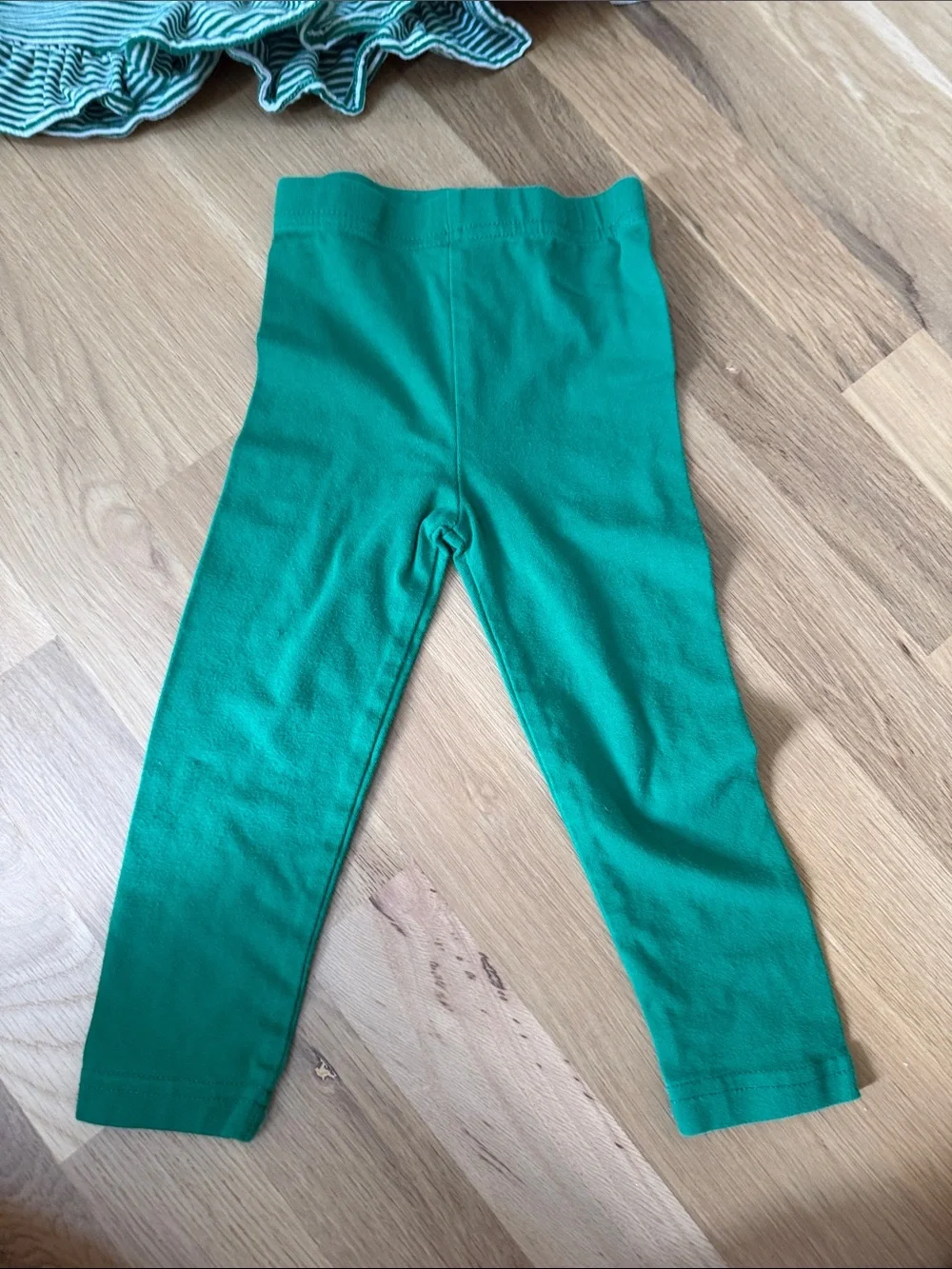 Green Striped Girls' Tunic and Leggings Matching Set